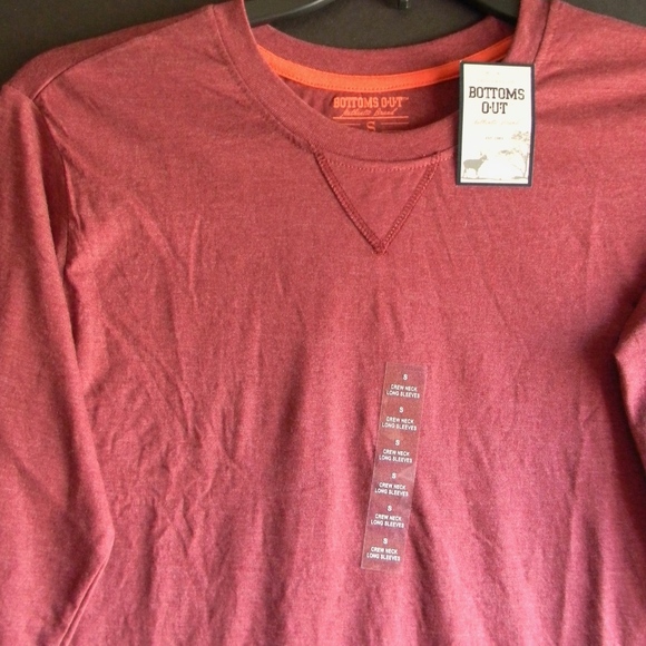 BOTTOMS OUT MEN Small SM Crew Neck NWT Maroon Red - Picture 2 of 8